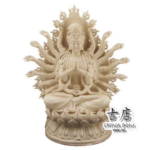 Статуэтка, фарфоровая "Гуаньинь и тысяча рук" – богиня милосердия и сострадания