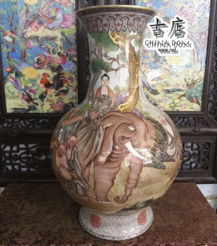Китайская ваза, "Просвещения & 18 Архат"