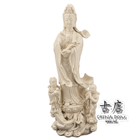 Статуэтка, фарфоровая "Гуань Инь с детьми" – богиня милосердия и сострадания
